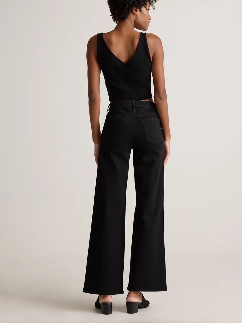 Quince Women’s Bella Stretch Wide Leg Jeans Black W27